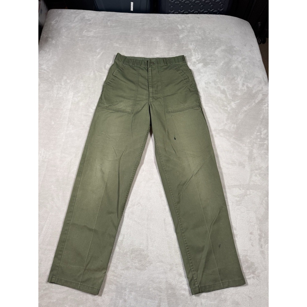 Vintage OG 107 Pants Size 28x31 Green Ideal Zipper Military Fatigue